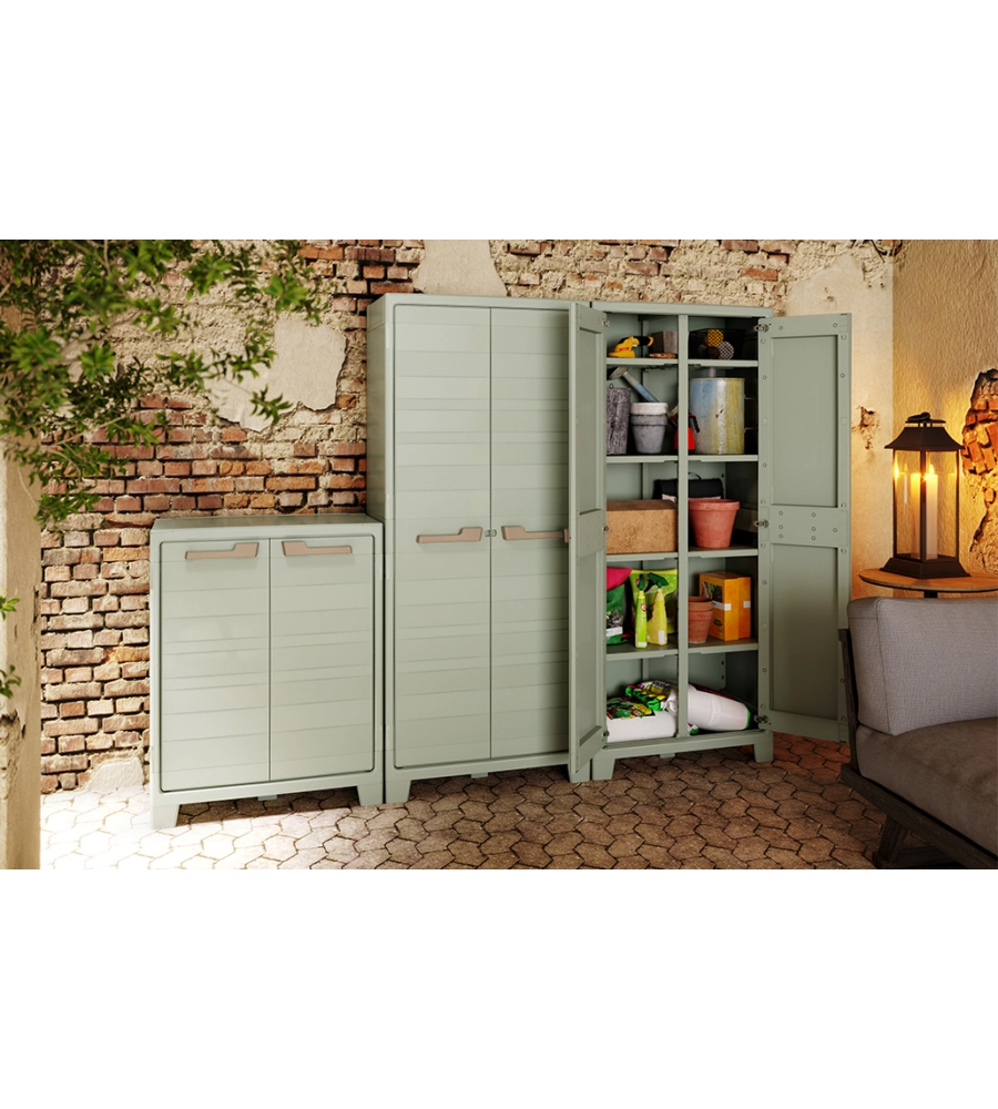 Armadio in resina alto multispace keter "planet" grigio, 80x44x182 cm
